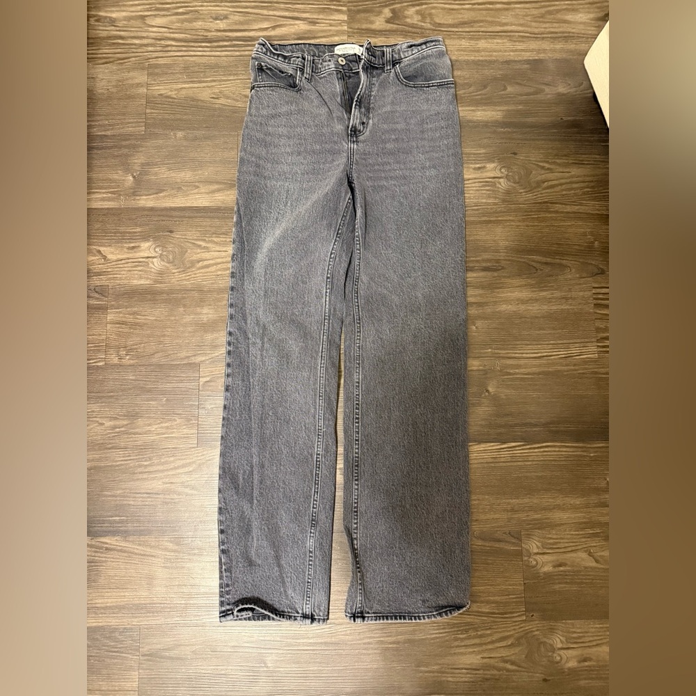 Abercrombie & Fitch 90s Relaxed High Rise Jeans - Charcoal Grey